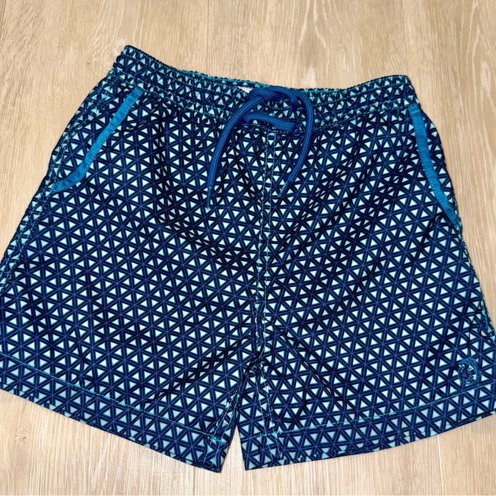 jr. Swim Patterned Blue Kids Swim Trunks